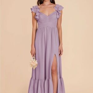 Birdy Grey Lilac Ruffle Maxi Dress